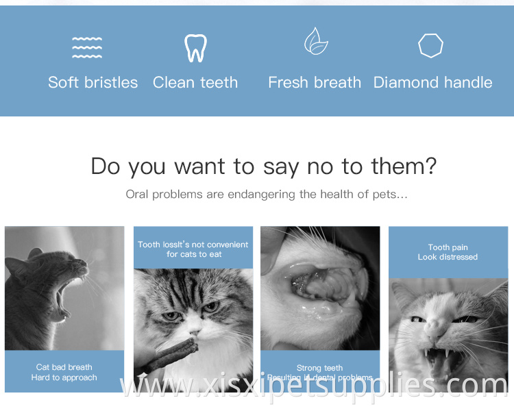 Factory Wholesale 3 In 1 Dog Dental Care Pet Toothbrush Set Dog Tooth Brushes Cat Toothpaste ToothBrush